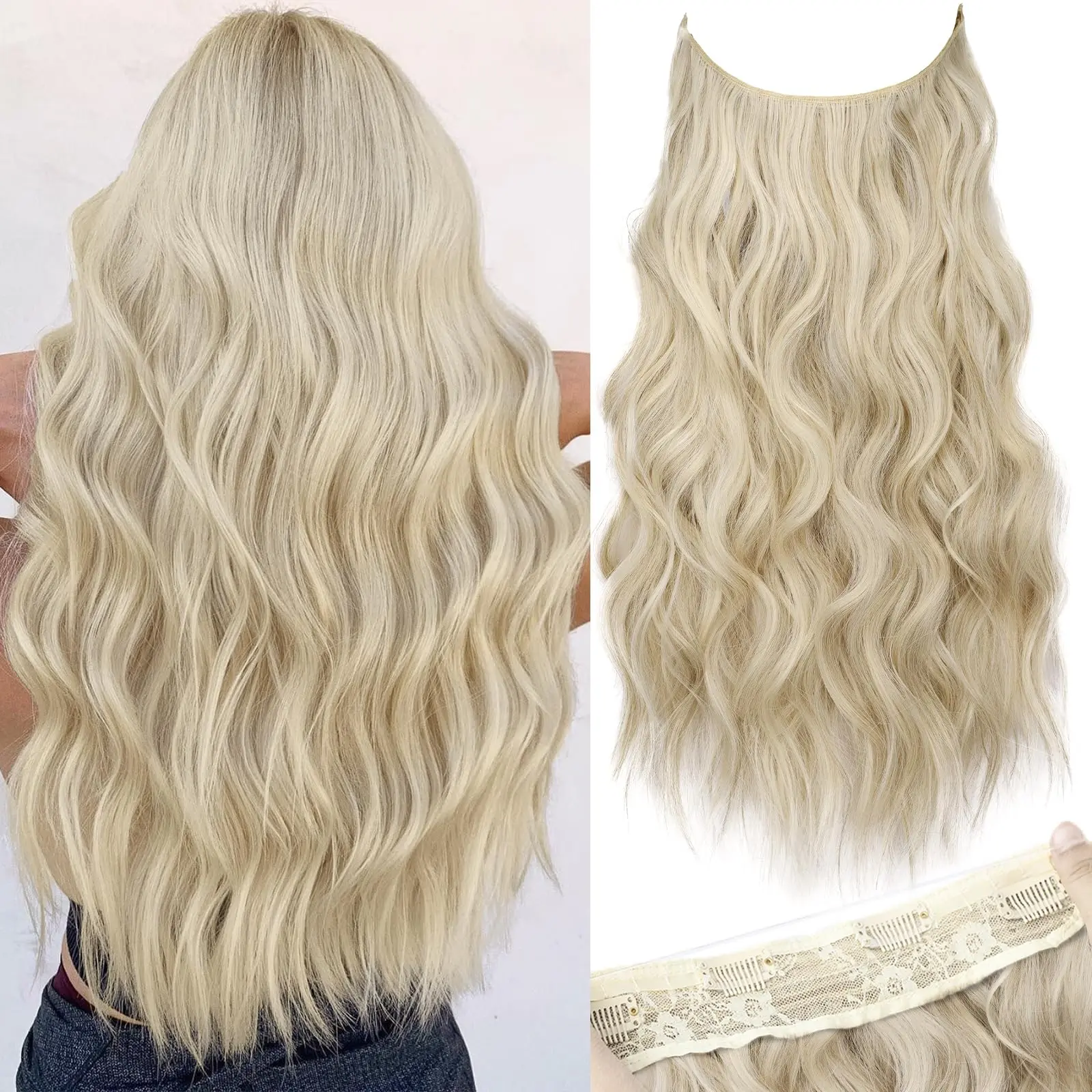 24inch Light Brown mix Platinum Blonde