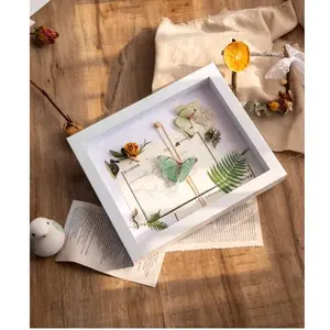 8 Inch Wooden Decorative Box, Wall-Mounted Coffee Shop Display, DIY Photo Frame, Home Decoration Storage, Gift for Kids, Grandparents, Prop