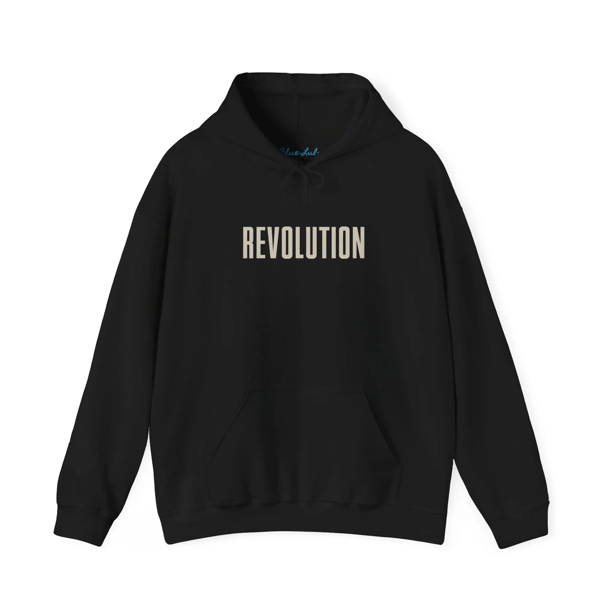 Revolution Women's Black Hoodie - Cozy Unisex Sweatshirt, Gifts for Activists, Trendy Streetwear Womenswear Kangaroo pouch hoodie