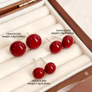 New 6-piece set, high-quality bread-shaped semi-round bead earrings, upgraded multi-functional daily accessories, wedding season accessories, perfect gift for girlfriends and classmates