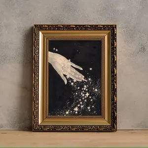 Minimalist Black and White art, Witchy Wall Art, Magical print, Dark Moody Art, Ethereal Art | Framless Poster