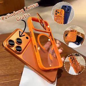 [Phone Case + Lens Protector Set] Magnetic silicone phone case for iPhone 11/13/14/15/16/17 Pro Max, with a hidden lens holder, fully enclosed shockproof and drop-proof design, Protection, and a soft lens protective back cover, Accessories