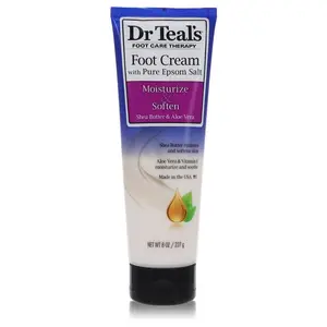 Dr Teal's Pure Epsom Salt Foot Cream by Dr Teal's Pure Epsom Salt Foot Cream with Shea Butter & Aloe Vera & Vitamin E 8 oz for Women Calming Hydrate Nourishing
