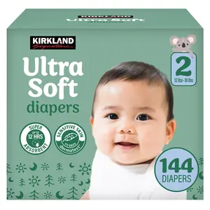 Kirkland Signature Diapers Size 2 (144 Count), Super Absorbent & Disposable for Babies 4kg-8kg, Dermatologically Tested with Pocketed Waistband