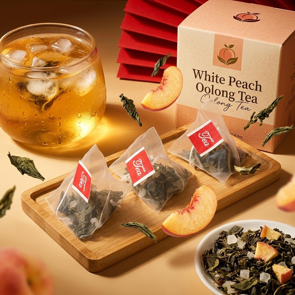 White Peach Oolong Tea Bags, 30 Count (90g) | Real White Peach & Premium Oolong Blend, Hot & Cold Brew Friendly, Natural Fruity Flavor Sachets