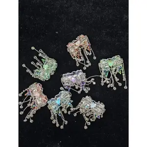 501 5PCS Fairy Butterfly Tassel Charms | Luxury Crystal Butterfly Pendants for DIY Jewelry & Accessories