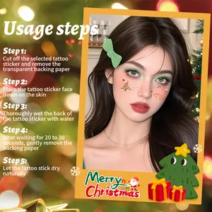 Christmas Makeup Eye Corner Face Stickers High-End Magazine Shooting Facial Decoration Temporary Tattoo Stickers