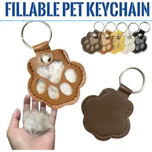 Pet Memorial Keychain ✨   Infinity Fur Keepsake Holder - Vegan Leather Lockets for Cat/Dog Hair, Customizable Pet Loss Jewelry (Healing Memorial Gift!)