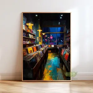 [Sale off up to 50%] [Free ship] [No Frame] Retro Vinyl Record Store Wall Art, Vintage Music Poster, Record Shop Print, Retro Album Artwork, Nostalgic Music Decor, Musician Wall Art
