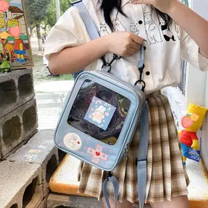 Y2K Cute Clear ItaBag Women's Lolita Backpack Kawaii Girl Shoulder Bag DIY Display Transparent Pocket Japanese Doll Tote Handbag