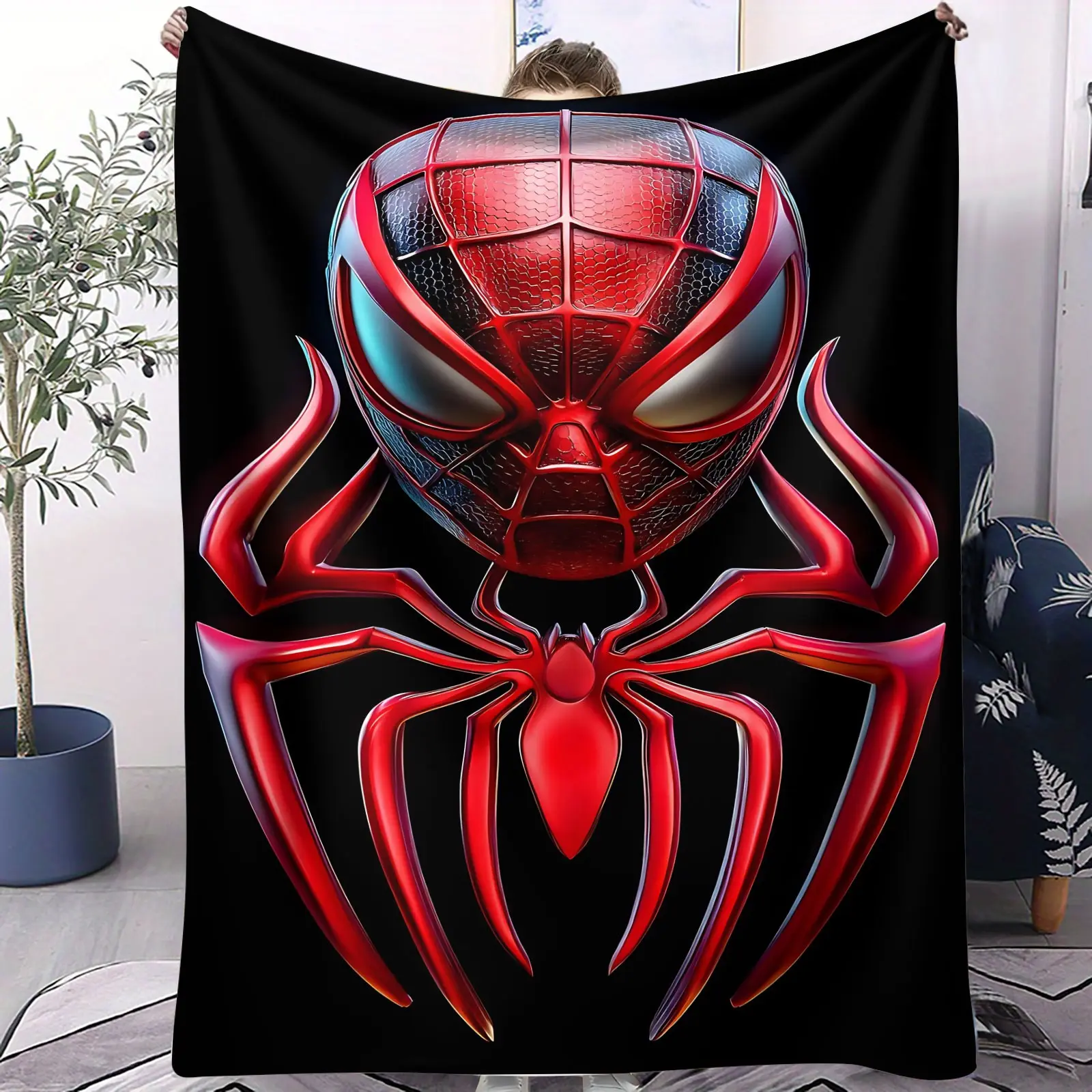 Spider-Man Pattern, Soft, Warm, And Lightweight Plush Blanket, Suitable For Bed, Sofa, Car, And Room Decoration, 1 Single-Sided Printed Blanket