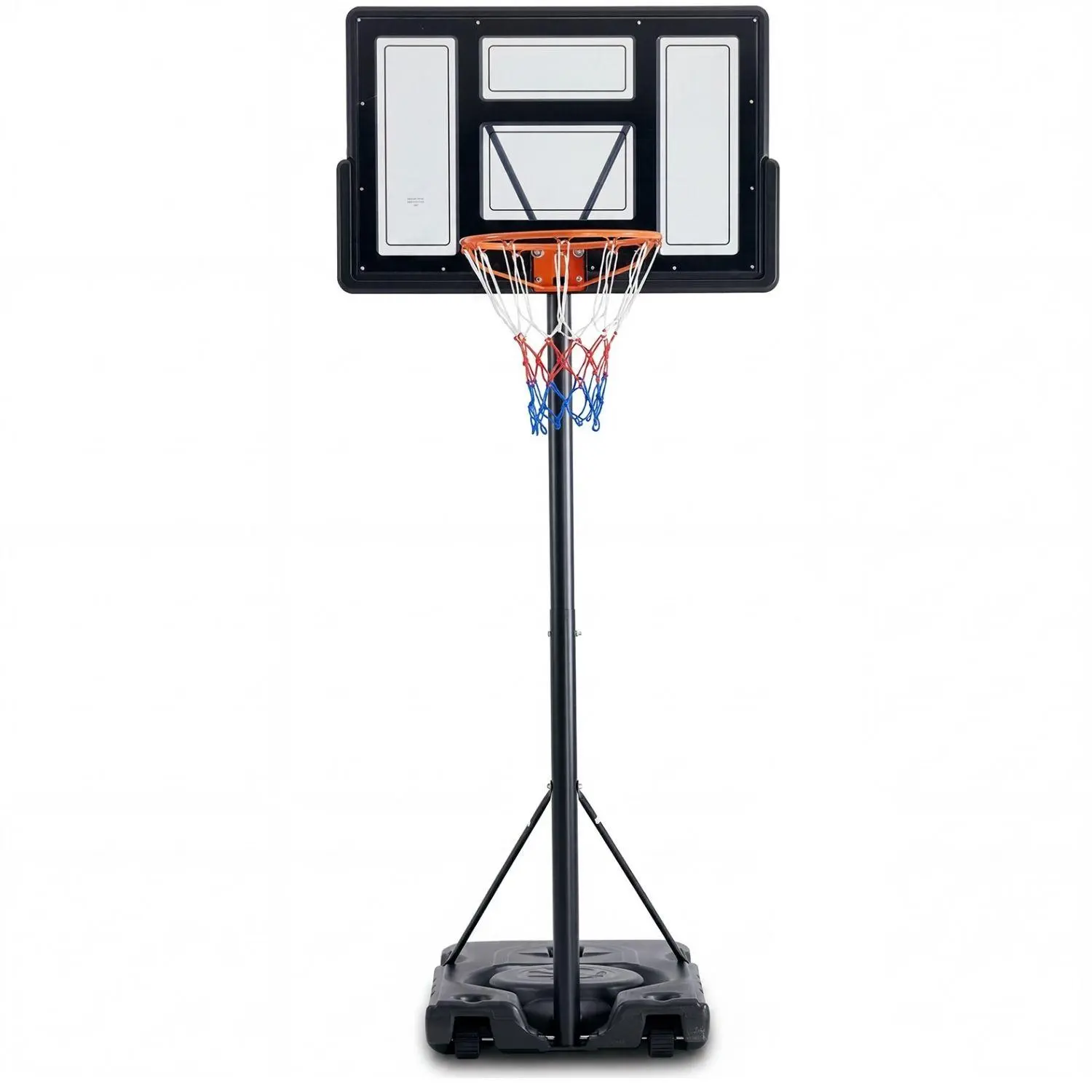 10 FT Adjustable Height Portable Basketball Hoop, 44 Inch Shatterproof Backboard Basketball Goal with Shock Absorbent Rim, Fillable Base & Transport Wheels for Outdoor Backyard, Indoor & Poolside Use