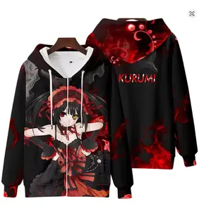 Anime Date A Live Girl Tokisaki Kurumi Nightmare 3D Printed Men's Sweatshirt Hooded Hoodies Harajuku Casual Man Clothing