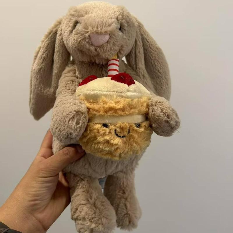 Shy Bugs Bunny Birthday Cake Cotton Plush Toy with Festive Cake Design for Kids Soft Cotton Material Perfect for Birthday Celebrations