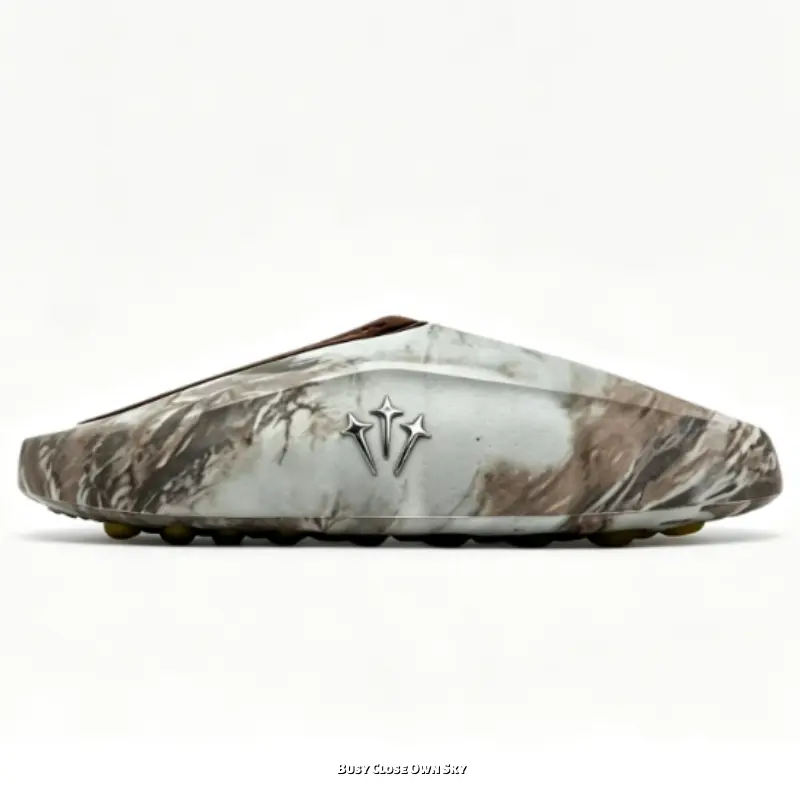 Khaki Marble Camo Slip-On Mule Sports Slippers | Street Summer Vibe | Breathable Surface | Cushioned Sole | Non-Slip Particle Outsole | Men & Women Available | Multiple Sizes | Daily Casual | Outdoor Training Footwear