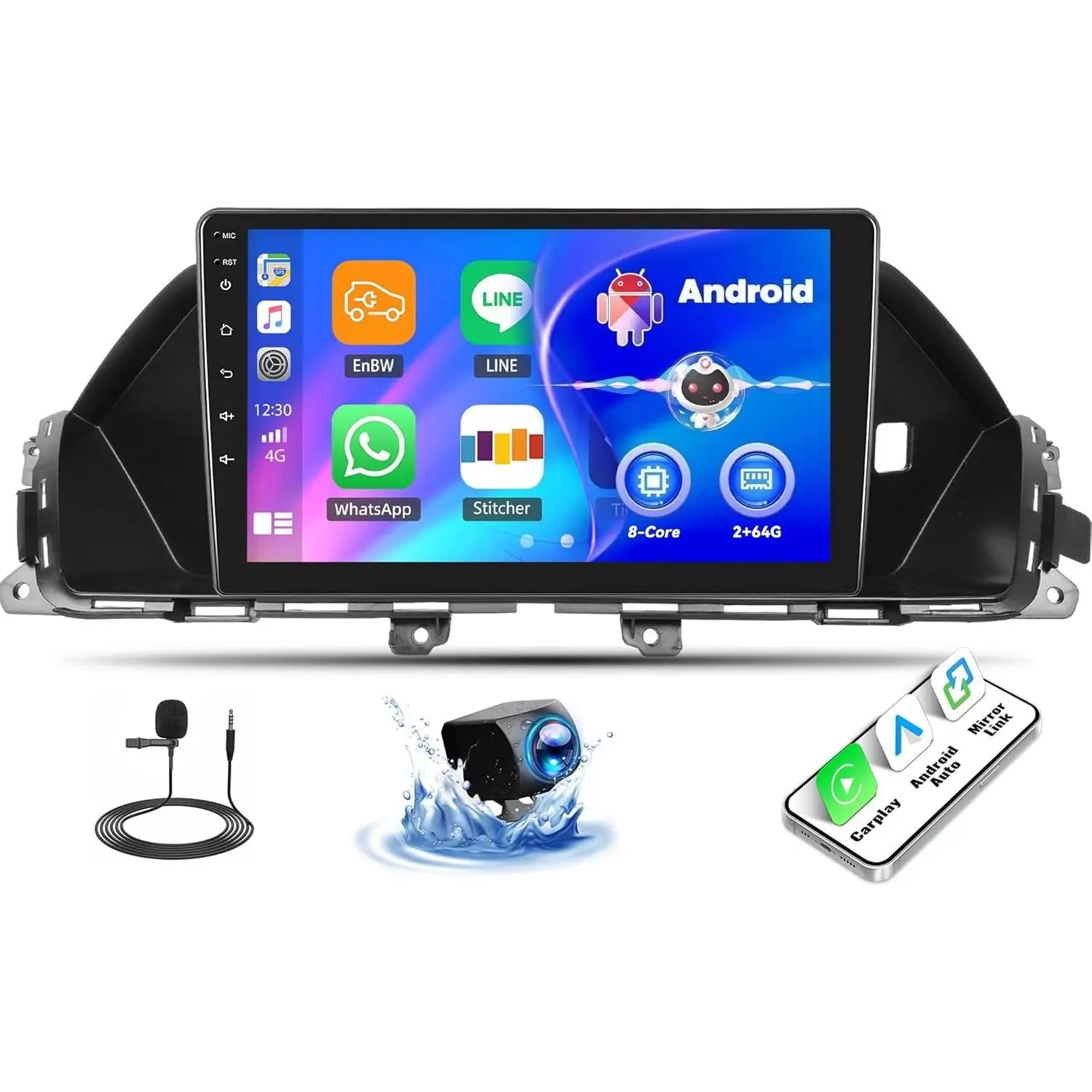 RIMOODY 9-in HD Car Media Player, 8-Core 2+64G Android Car Stereo for Honda Odyssey 2010-2017, with CarPlay, Android Auto, 59 Themes, Bluetooth 5.0, FM RDS Radio, DSP 32EQ, GPS, AI Voice, Father's Day Gift Option, Spanish