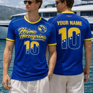 2 Design Bosnia Herzegovina Soccer Jersey, Custom Name Number Mesh Soccer Jersey