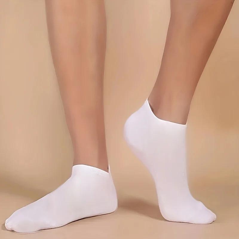 10/20/40 Pairs Solid Socks Soft Lightweight Low Cut Ankle Socks Bulk Black White Grey Men Women Stockings Hosiery Menswear Beige Plain scrunch socks Anklesock Tubesocks