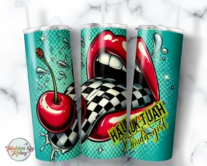 Hawk Tuah Kinda Girl - Spit On That Thang - 20oz Custom Tumbler Bottle Drinkware Handmade Lid