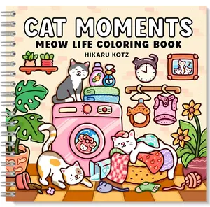 Cat Moments: Meow Life Coloring Book for Adults and Teens  activity  journal Art Stickers Doodle Books