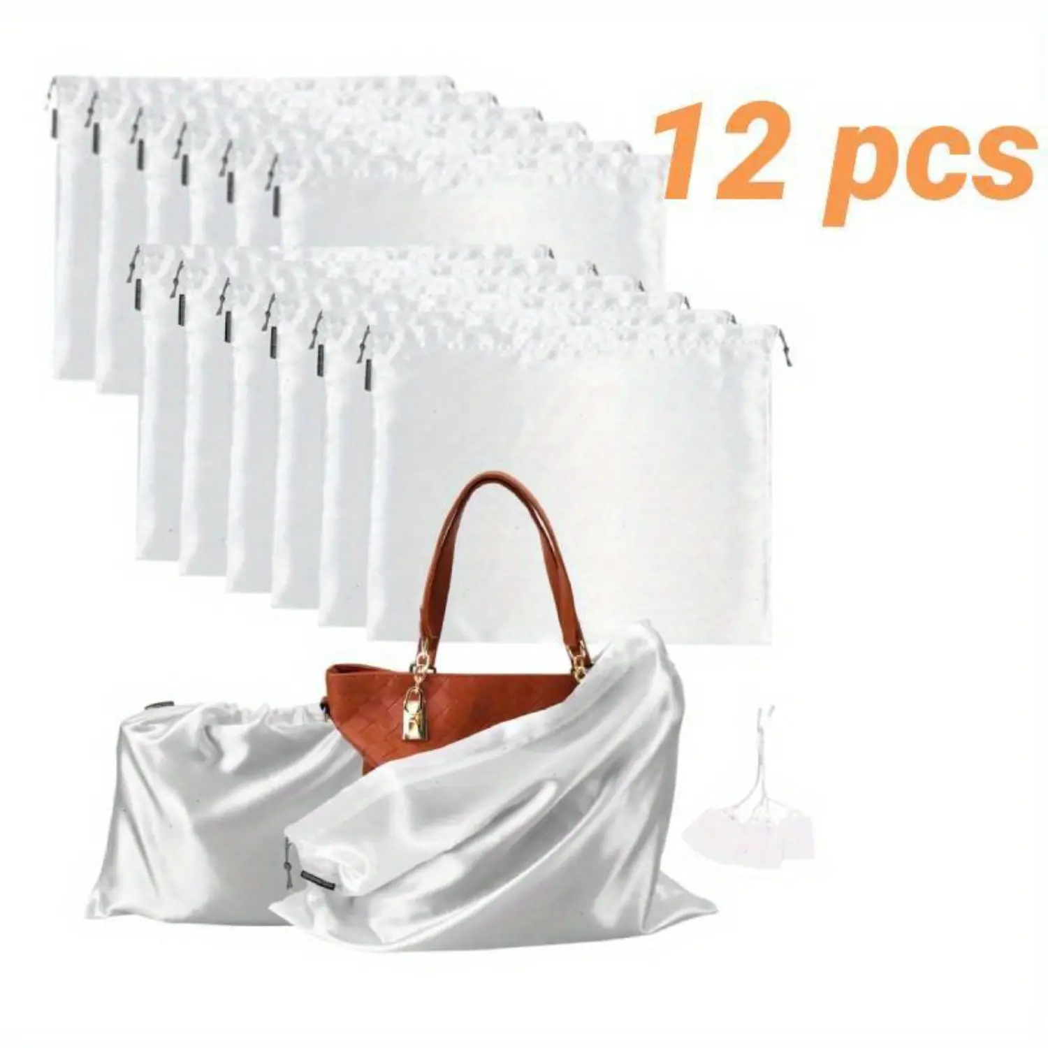 A Set of 12/6 Pcs Dust Bags for Handbags,Silk Dust Cover Bag for Purses Shoes Boots,Dustproof Drawstring Bag Travel Storage Pouch,Halloween Christmas Party Gifts,Home Supplies
