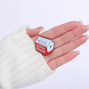 Alloy milk carton-shaped brooch, trendy little letter badge, don't hate me just because I'm a little cool.