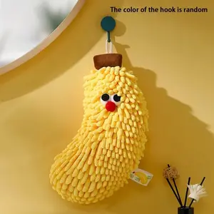 Creative Fruit Strawberry Banana Chenille Hand Towel, Thickened Wash Towel, Absorbent Soft Hanging Bathroom Towel with Hook, Suitable for Kitchen, Restaurant, Home