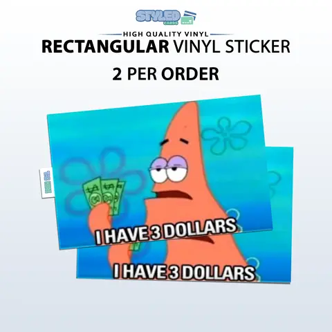Patrick star rectangular vinyl sticker