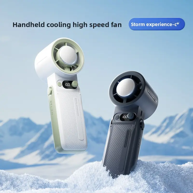 USB Rechargeable Handheld Fan, Turbo High-Speed, Ice Compress Refrigeration, 199 Gears Ultra-Quiet Personal Cooler