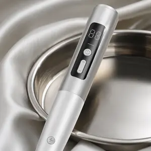 USB Rechargeable Beauty Pen with Smart LCD Display - 9 or 15 -Level Adjustment for Personalized Skin Care & Precision Tweezers for Gentle Treatment