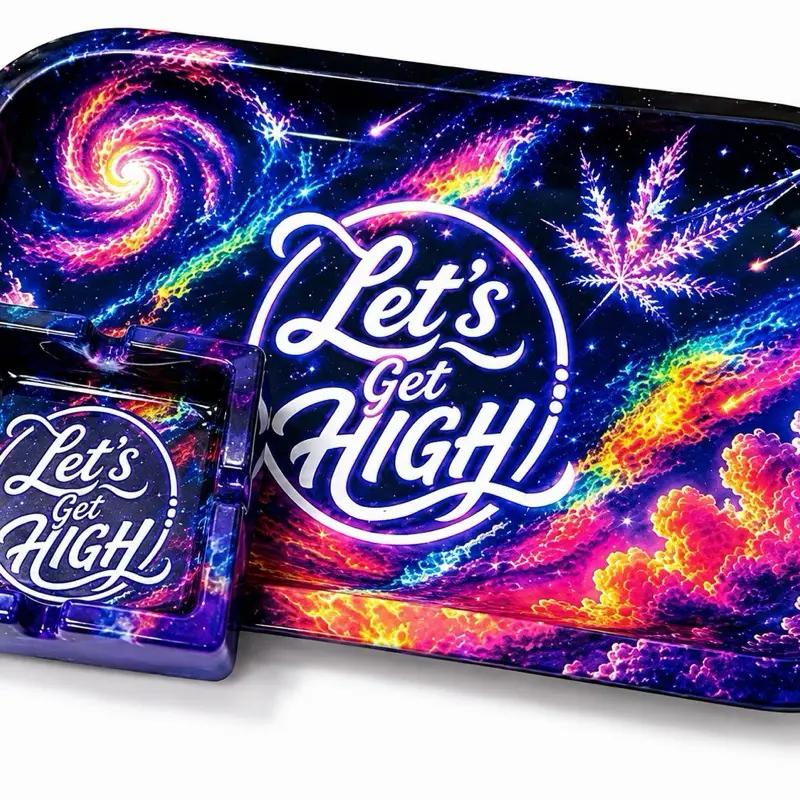Galaxy Movable Rolling Tray & Ashtray, Decorative Sculpture Home Decor Ornament for Home Supplies Use