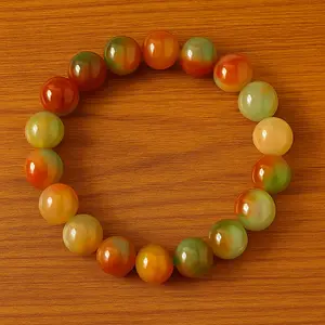 Peacock Agate Beaded Bracelet – Handcrafted Natural Gemstone Jewelry for Grounding, Balance, and Spiritual Healing – Perfect for Daily Wear, and Enhancing Positive Energy – Unique Gift for Personal Growth, Emotional Stability, and Inner Peace