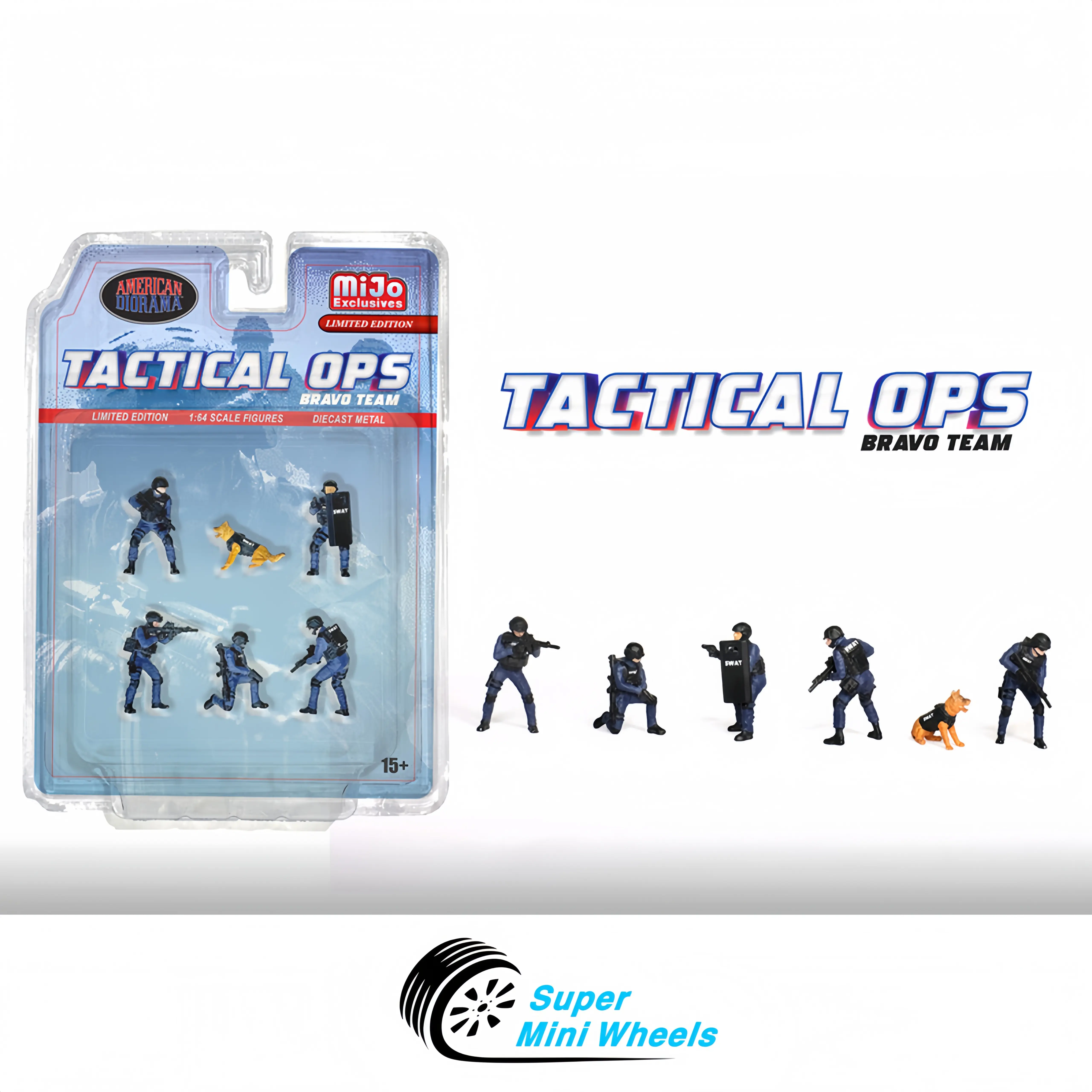 American Diorama 1:64 - Tactical OPS Bravo Team Figures - 6pcs Set - Metal