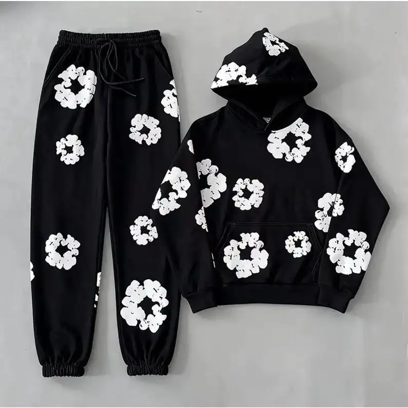 Denim Tea1s Women's Top Oversized Hoodie Casual Y2K Denim Tears