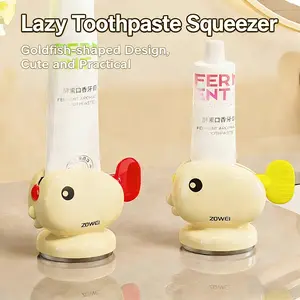 No More Wasted Toothpaste! Cute Goldfish Lazy Toothpaste Squeezer for Bathroom