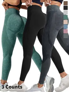 Women's Solid High Waist Seamless Sports Leggings, Breathable Comfortable High Stretch Yoga Leggings, Ladies Sportswear for Indoor Outdoor Wear, Breathable Fitness Leggings