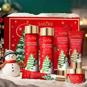 Christmas 6-Piece Skincare Set  Avocado Vit E Hydration + Red Pomegranate Niacinamide Antioxidant