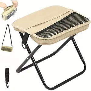 Heavy-Duty Outdoor Folding Chair with Backpack Portable Foldable Camping Chair with Adjustable Shoulder Straps Lightweight Sturdy Design for Hiking Beach Fishing Travel Compact Carry Bag Comfortable Seating for Adults