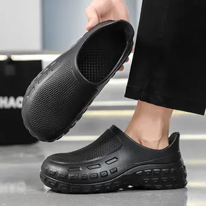 Closed Chef Work Footwear - Oil-Repellent, Stain-Repellent, Slip-Proof, Durable, Breathable, Sweat-Absorbent, Comfortable, Easy On-Off for Extended Kitchen Standing
