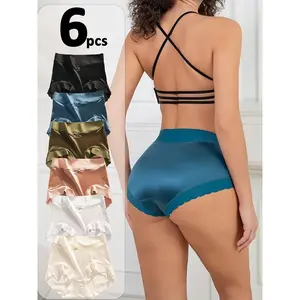 Women's Waist Seamless Underwear No Show Breathable Panties Full Coverage Invisible Brief 6/12 Pack M-XXLwaist brief Cotton  Women's Panties Pack leggings women Mid-Rise Underwear