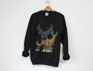 Vintage 90s Deer Stag Wilderness Sweatshirt | Wilderness Sweater, Deer Stag Hoodie, Christmas Gifts for Outdoor Enthusiasts