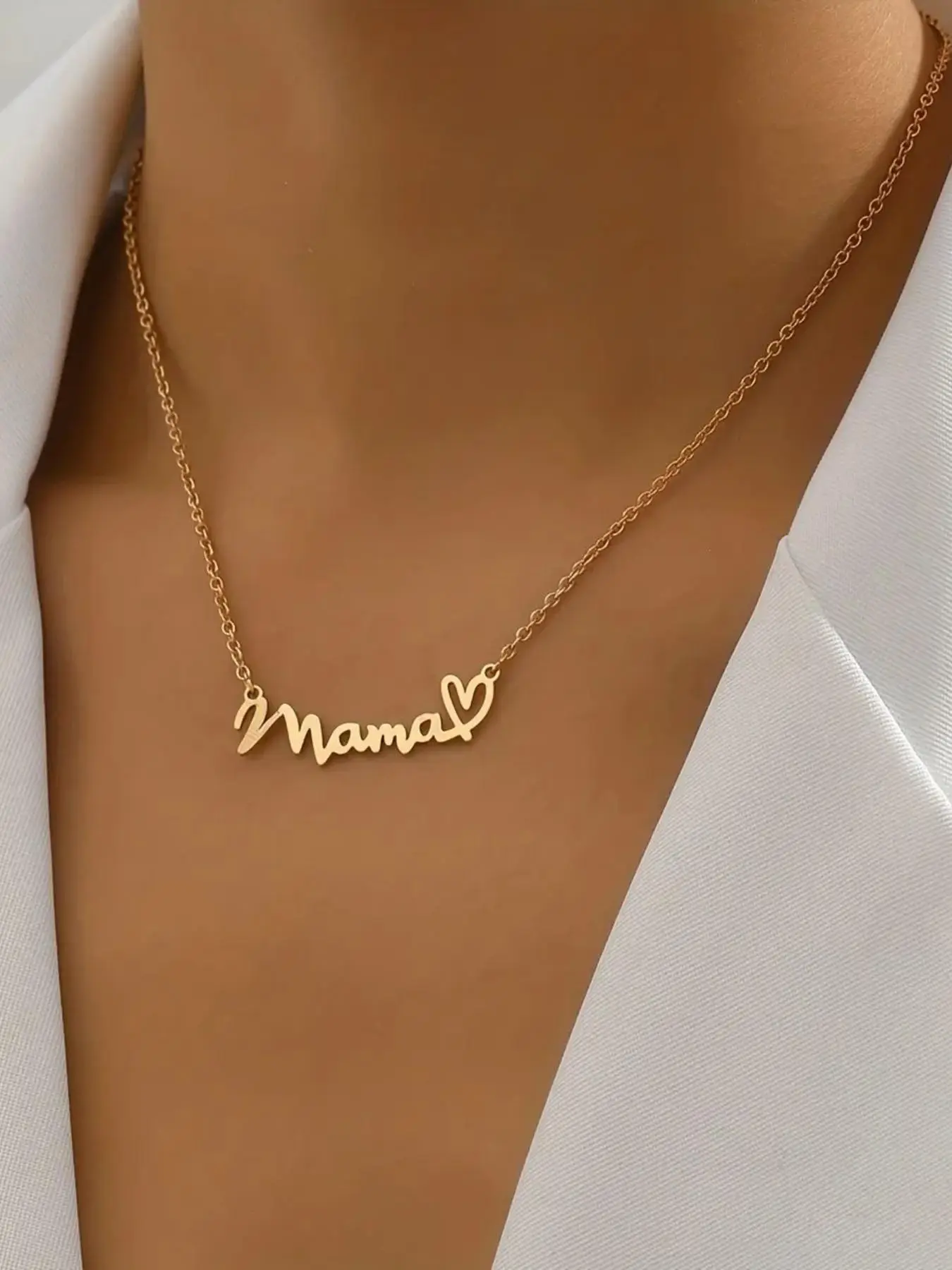 Fashion Letter & Heart Decor Pendant Necklace For Women For Gift, Clavicle Chain Necklace, Love Letter Necklace For Daily Wear