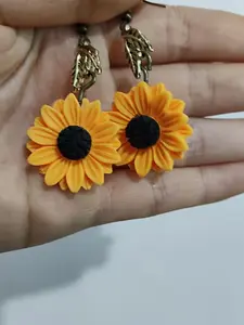 Women's Floral Alloy Earrings, Cute Sunflower Design, All-Season Jewelry Accessories, Perfect Summer Accessory