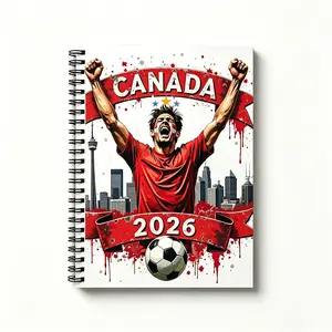 Football Theme Spiral Notebook, 2026 Football Fan Log, 120 Pages Lined Paper, Ideal for School Office Use, Perfect Fan Gift