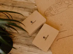Fitaholick Yoga Mats + Blocks (Cork, Natural Rubber, Eco-friendly, Non-slip, Anti-microbial)