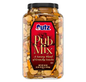 Utz Pub Mix, 42 Oz. Barrel, Savory Snack Mix with a Blend of Crunchy Flavors for a Tasty Party Snack, Resealable Container, Trans-Fat Free and Kosher Certified
