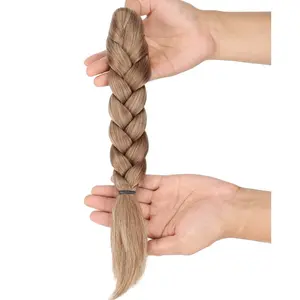 NEW Synthetic Claw Clip On Braided Ponytail Extension Handmade Braids Pony Tails for Women Adds Hair Volume Black Brown Blonde
