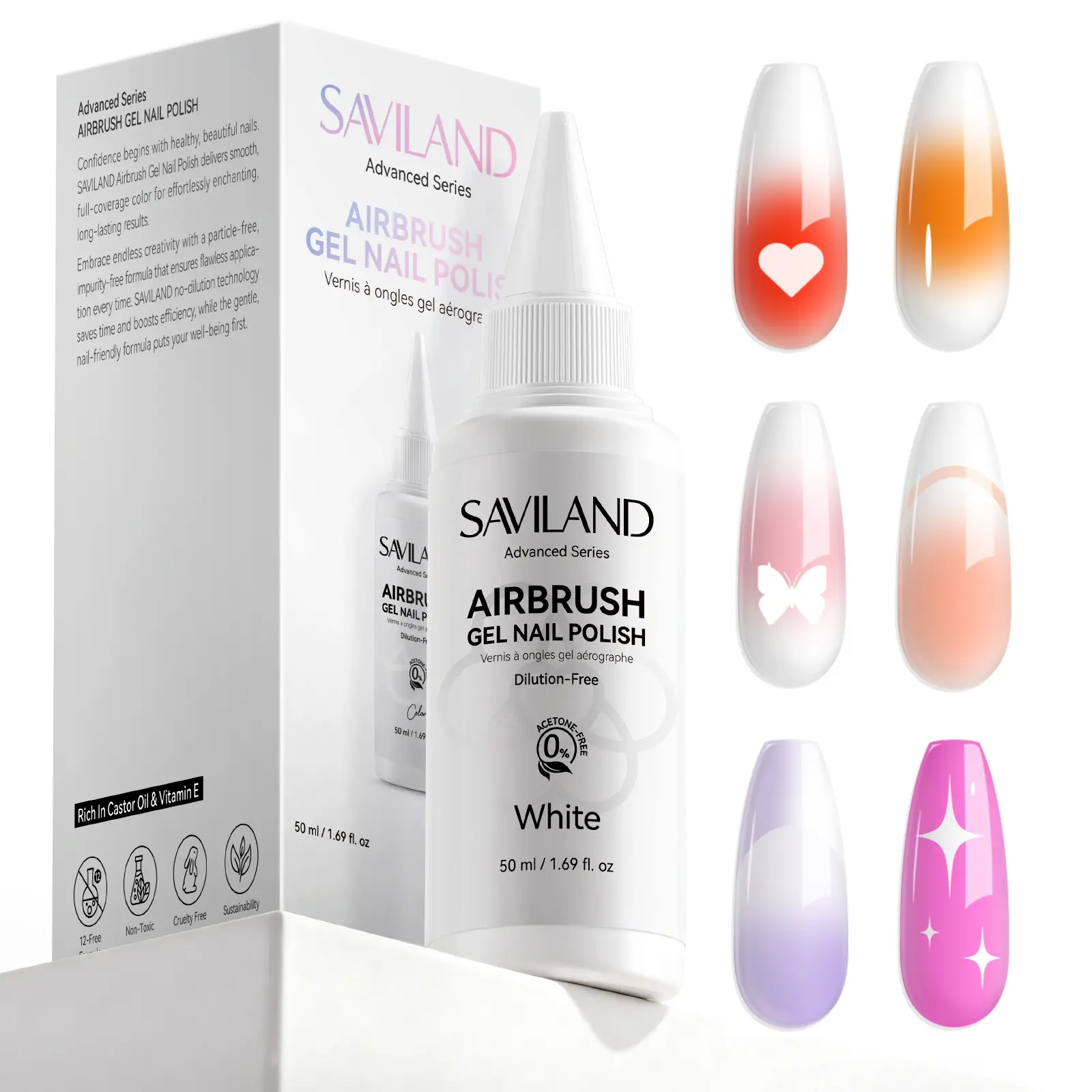 50 ml Dilution-Free White Airbrush Gel Polish