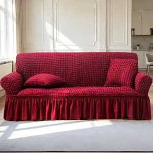 Soft, Elastic One-Piece Sofa Slipcover (with Skirt), Durable Couch Cover for Sofa, Washable Furniture Protector for Living Rooms, Bedrooms,  Hotels
