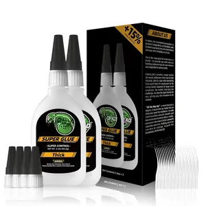 Thick Super CA Glue with Easy-to-Squeeze Bottle, 4.6 oz Super Control Cyanoacrylate Glue, Extra Caps & Microtips, 2610 PSI High Strength Instant Adhesive for Large Gap, Archery Fletching